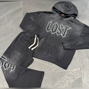 Lost Black Hoodie and Sweatpants Set
